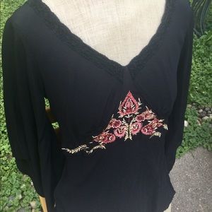 Black embroidered blouse